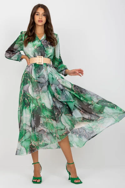 Vzdušné letní zelené midi šaty FPrice