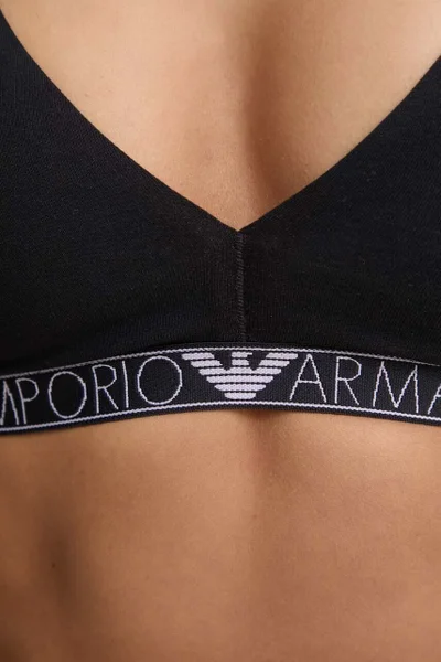 Pohodlná dámská podprsenka bez kostic v černé barvě Emporio Armani