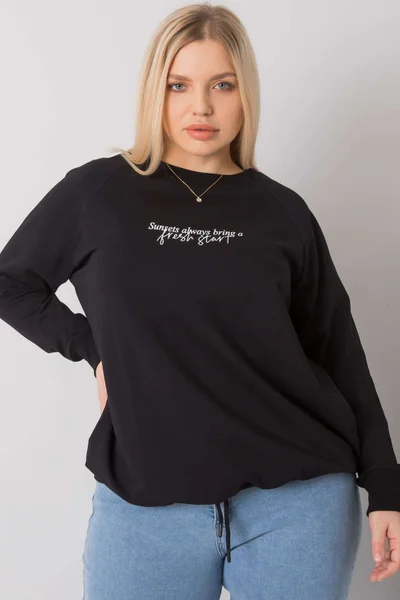 Černá mikina pro ženy plus size FPrice