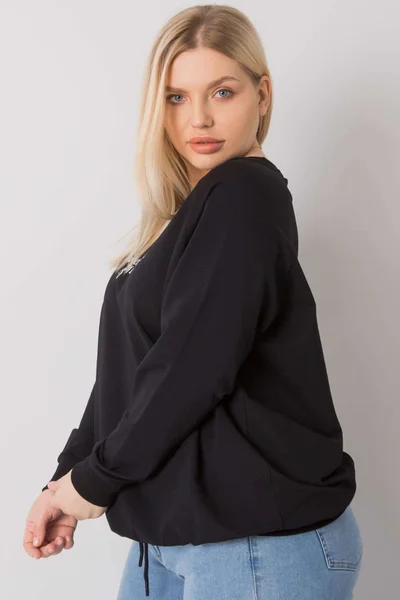 Černá mikina pro ženy plus size FPrice