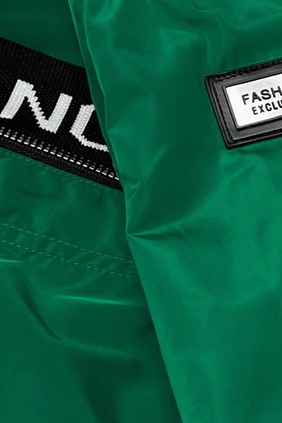 Lehká zelená delší bunda s černými lemy S'WEST