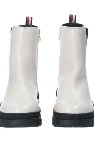 Moderní bílé kotníčkové boty s černými detaily Tommy Hilfiger