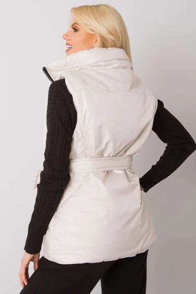 Dámská vesta z péřového materiálu v barvě ecru FPrice