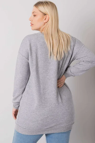 Dámská melanžová klokaní mikina plus size FPrice