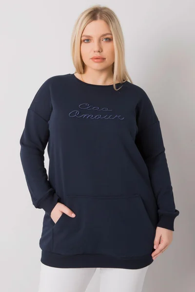 Dámská námořnická plus size mikina s klokankou FPrice