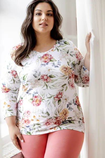 Plus size dámské pyžamo z jemné bavlny Taro