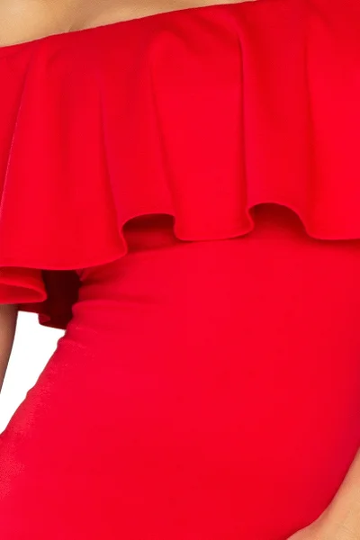 Červené šaty s velkým vlánkem Numoco 138-2