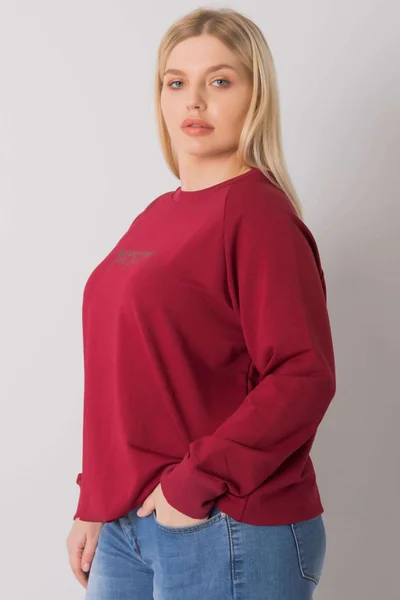 Dámská bordó mikina plus size FPrice