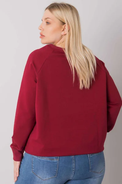 Dámská bordó mikina plus size FPrice