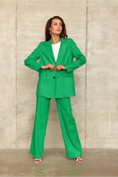 Dámské zelené ležérní sako s knoflíky Roco Fashion