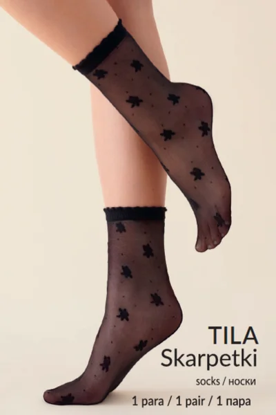 Silonkové dámské ponožky s puntíky Gabriella