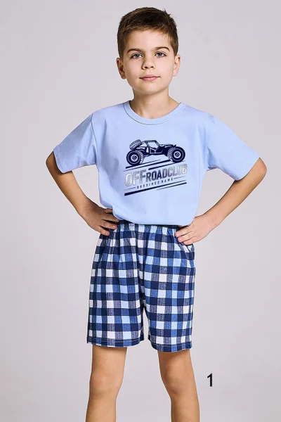 Bavlněné pyžamo pro chlapce v modré barvě Taro
