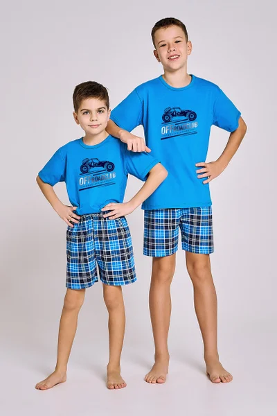 Bavlněné pyžamo pro chlapce v modré barvě Taro
