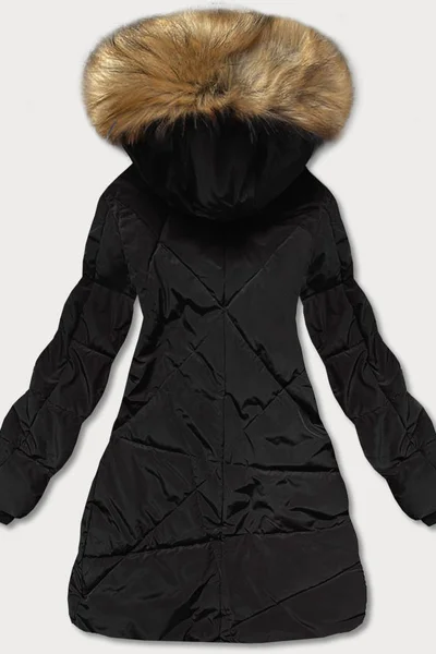 Hřejivý dámský zimní kabátek s kožíškem LHD