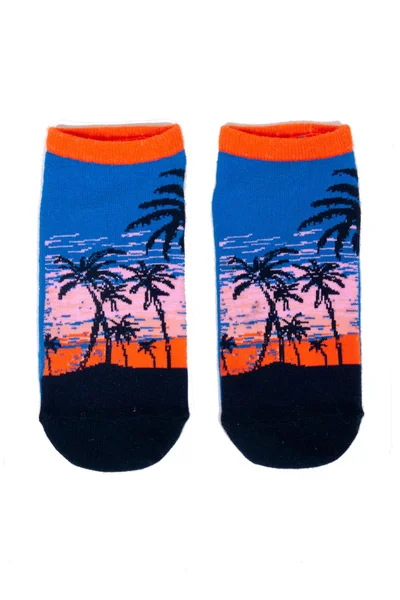 Pánské ponožky X869 Spoksy - YOJ Gemini (v barvě modrá s oranžovou)