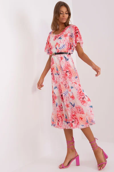 Letní květované dámské midi šaty FPrice