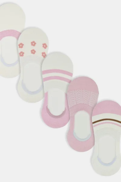 Světle růžové dámské nízké bavlněné ponožky Noviti