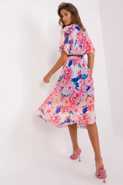 Květované plisované dámské midi šaty FPrice
