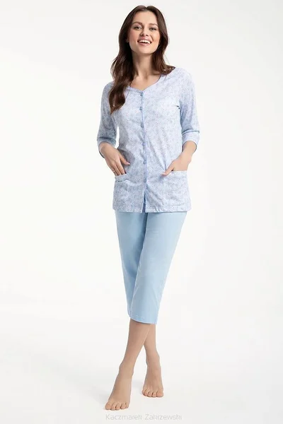 Dámské komfortní vzorované pyžamo s 3/4 kalhotami Luna