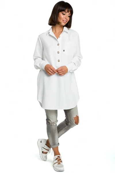 Dámská košilová tunika v bílé barvě BeWear