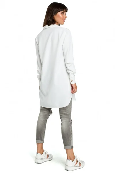 Dámská košilová tunika v bílé barvě BeWear