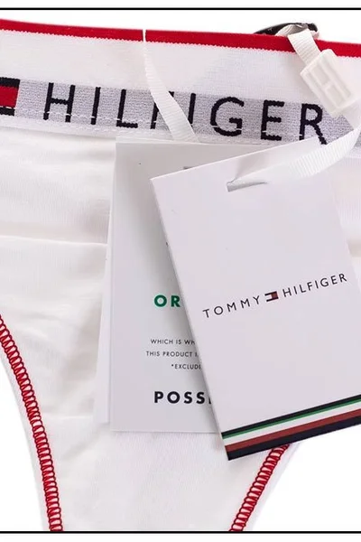 Dámské tanga Tommy Hilfiger - organická bavlna - bílá