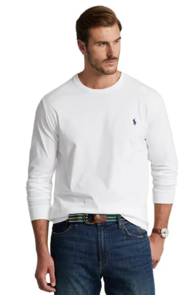 Bavlněné pánské tričko s dlouhým rukávem Ralph Lauren slim fit