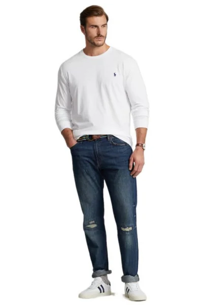 Bavlněné pánské tričko s dlouhým rukávem Ralph Lauren slim fit