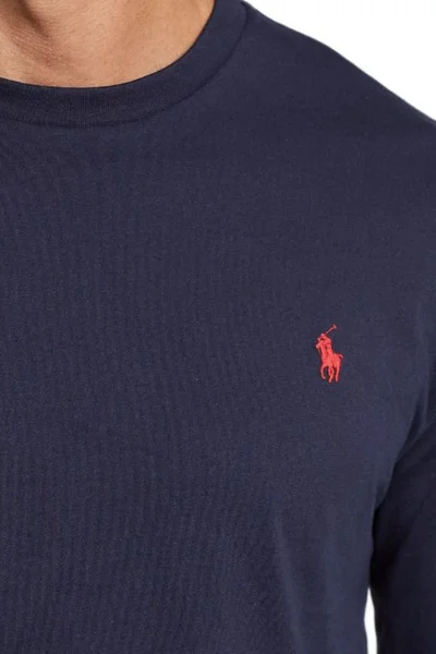 Tmavě modré pánské tričko s dlouhým rukávem Ralph Lauren