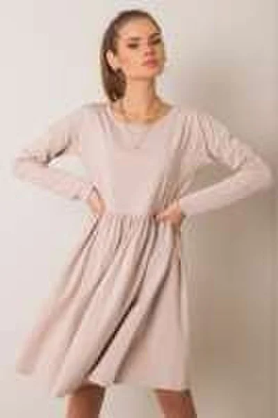 RUE PARIS Béžové melanžové dámské šaty FPrice
