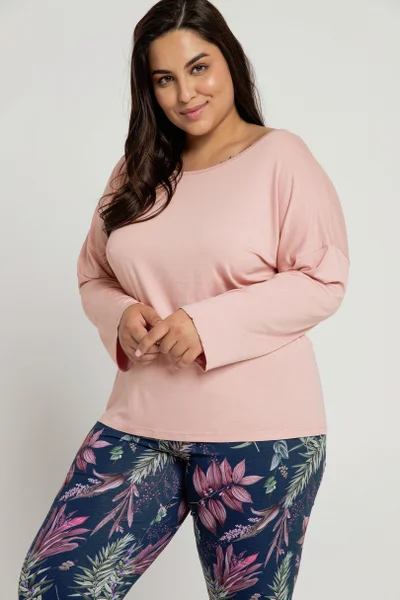 Plus size dámské pyžamo v 3/4 délce Taro