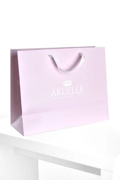 Růžová papírová taška Aruelle