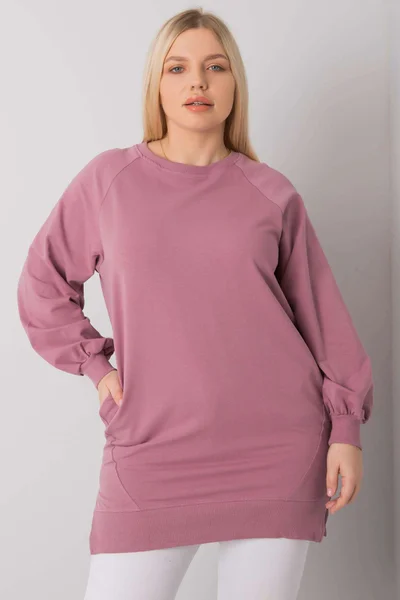 Dámská špinavě bavlněná mikina pro ženy plus size FPrice