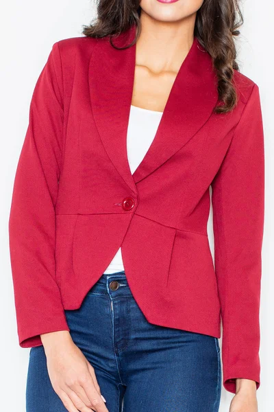 Červené dámské sako s límcem Figl