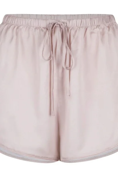 Světle růžové saténové dámské pyžamo se šortkami LingaDore