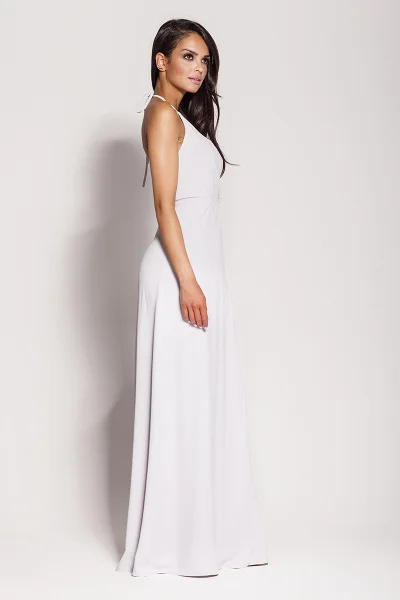 Světle šedé dlouhé elegantní šaty Dursi 133