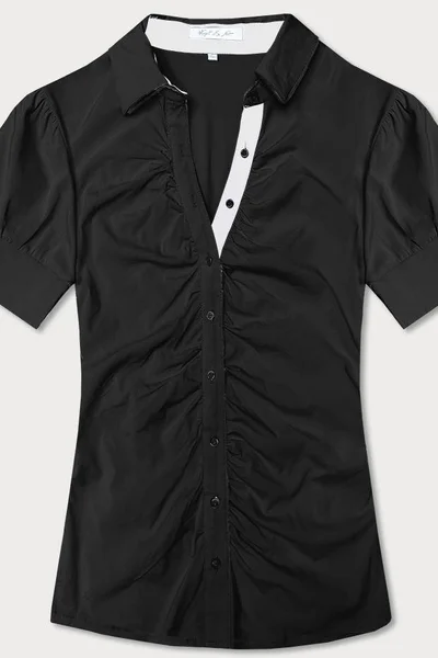 Dámská černá elegantní košile s krátkými rukávy Forget me not FASHION