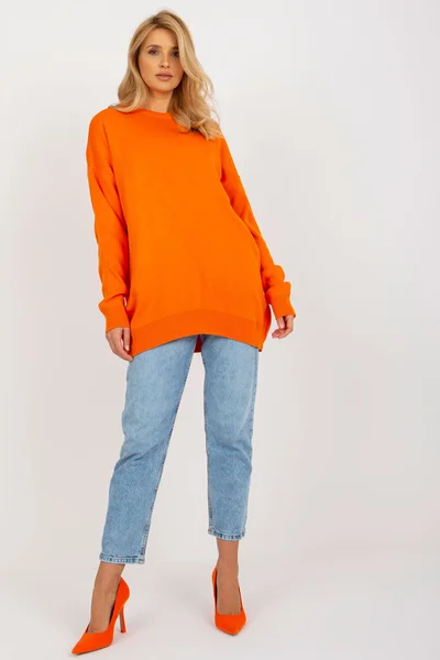 Dámský oranžový volný svetr FPrice