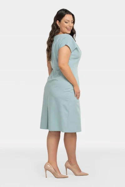 Světle modré dámské pouzdrové šaty Karko plus size