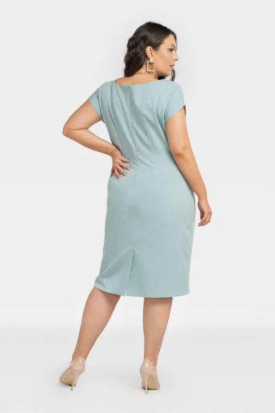 Světle modré dámské pouzdrové šaty Karko plus size