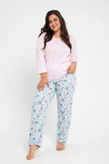 Pastelové dámské bavlněné pyžamo Taro plus size