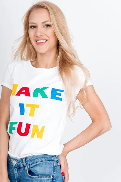 Dámské tričko 'Make it Fun' - bílé od Kesi