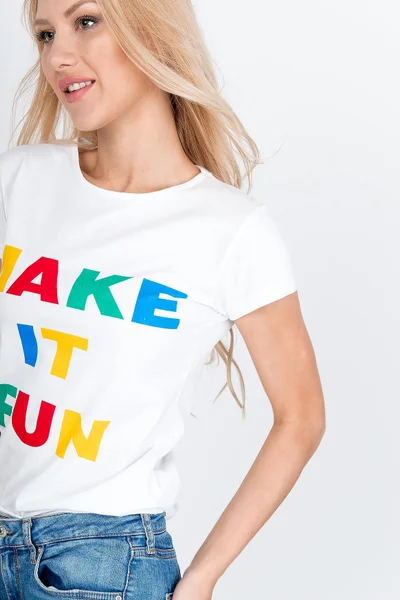 Dámské tričko 'Make it Fun' - bílé od Kesi