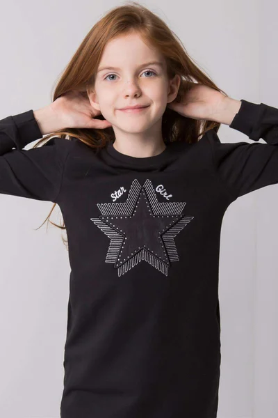 Dívčí dlouhé černé tričko Star FPrice