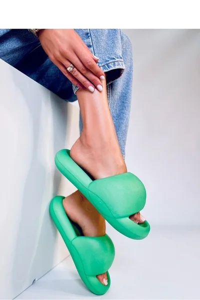 Dámské zelené gumové pantofle Inello