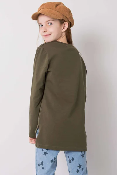 Khaki dívčí tunika s potiskem FPrice