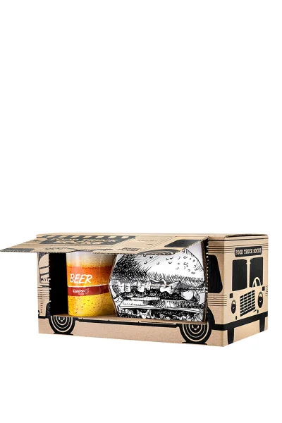 Food Truck Ponožky Box: Pivo & Burger 3 páry Kesi