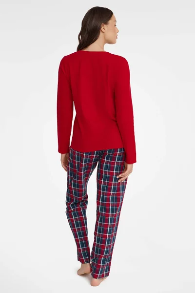 Červené dámské pyžamo z měkké bavlny HENDERSON LADIES