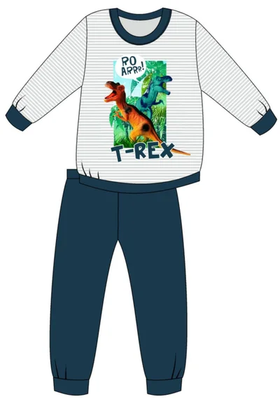 Chlapecké pyžamo H675 T-rex - Cornette (v barvě melanž)