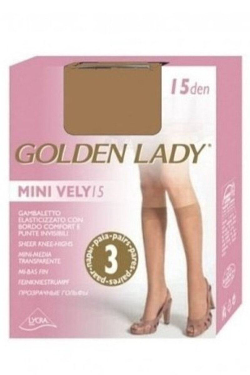 Dámské tenké podkolenky Golden Lady Mini Vely 3 páry, nero UNI i170_8033604400848